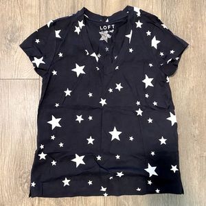 Loft V Neck Graphic Tee Size XS Petite